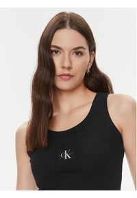 Calvin Klein Jeans Top J20J222566 Czarny Slim Fit. Kolor: czarny. Materiał: bawełna