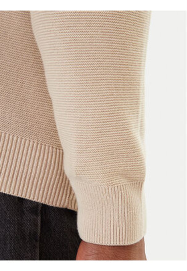 Mustang Sweter Elliot 1016844 Beżowy Regular Fit. Kolor: beżowy. Materiał: bawełna