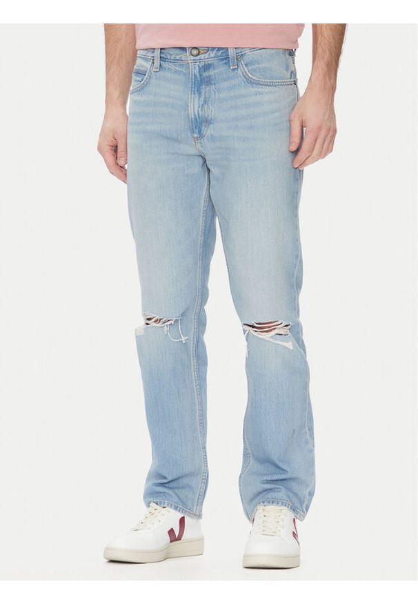 Lee Jeansy West 112363966 Niebieski Straight Fit. Kolor: niebieski