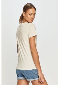 Pepe Jeans - T-shirt Betty. Okazja: na co dzień. Kolor: beżowy. Wzór: nadruk. Styl: casual #5