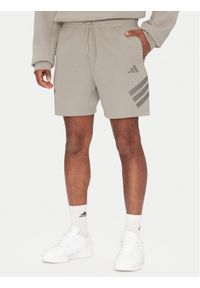 Adidas - adidas Szorty sportowe Future Icons 3-Stripes JD4882 Beżowy Regular Fit. Kolor: beżowy. Materiał: bawełna. Styl: sportowy