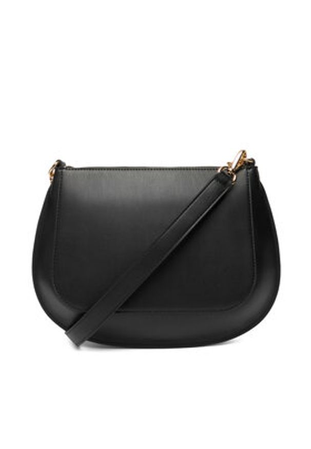 TOMMY HILFIGER - Tommy Hilfiger Torebka Th Glam Conv Med Crossover AW0AW18143 Czarny. Kolor: czarny. Materiał: skórzane