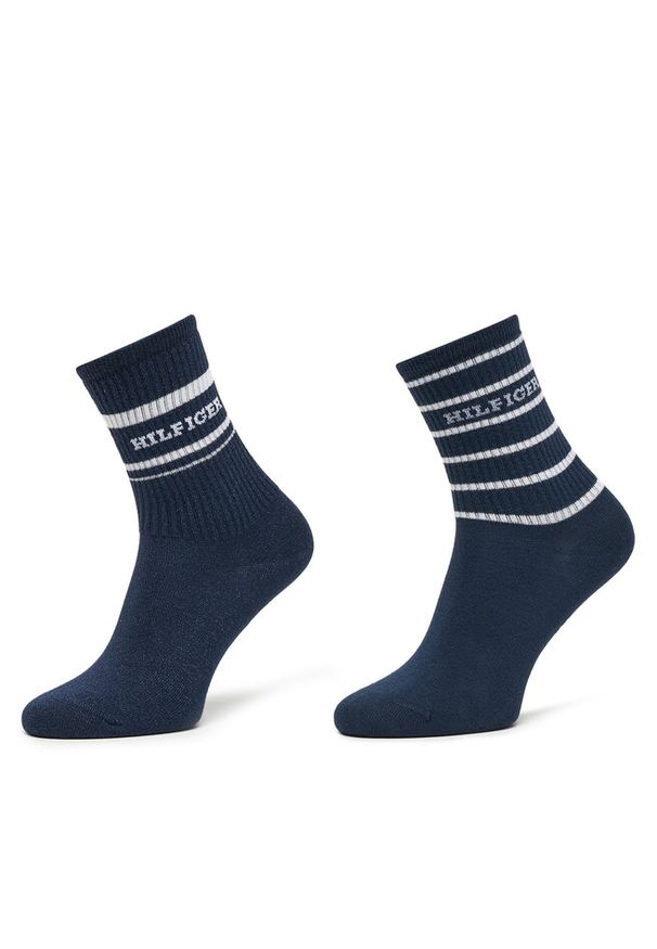 TOMMY HILFIGER - Zestaw 2 par wysokich skarpet damskich Tommy Hilfiger. Kolor: niebieski