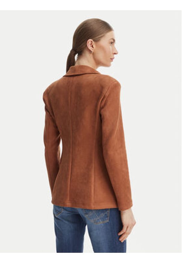 Rinascimento Marynarka CFC0127916003 Brązowy Regular Fit. Kolor: brązowy. Materiał: skóra