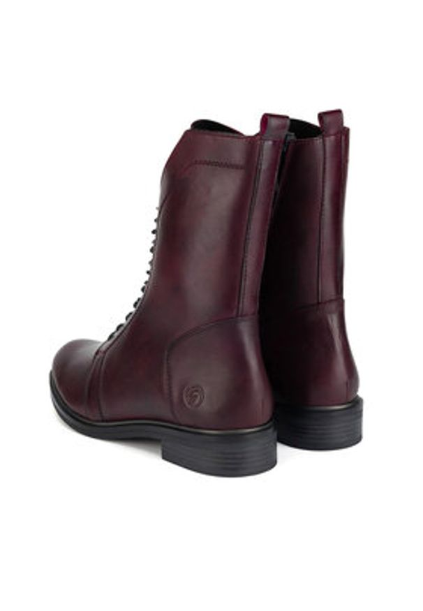 Remonte Trzewiki D8380-35 Bordowy. Kolor: czerwony. Materiał: skóra