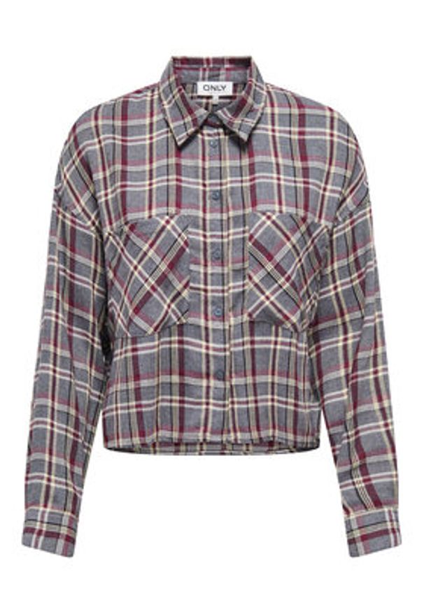 only - ONLY Koszula Riley 15351443 Szary Regular Fit. Kolor: szary. Materiał: wiskoza