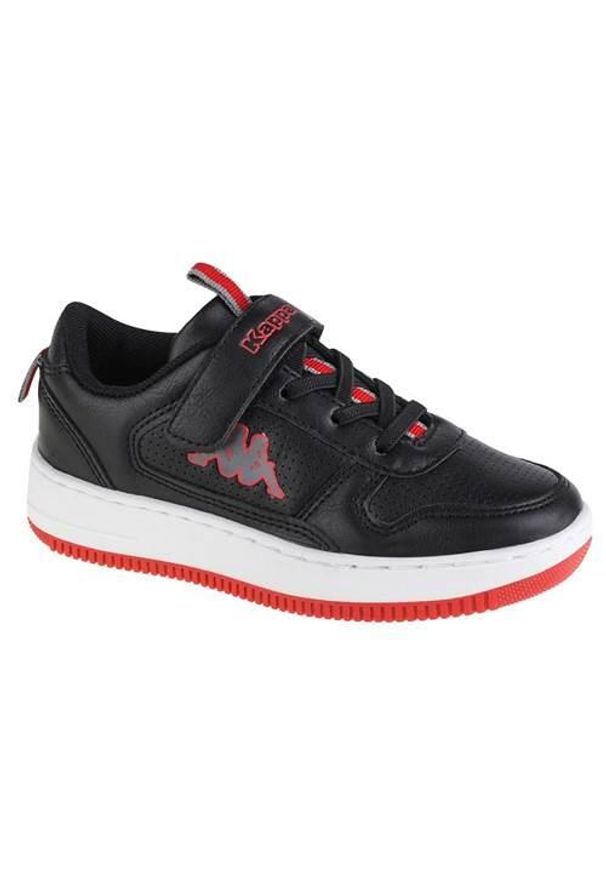 Buty do chodzenia dla dzieci Kappa Fogo K. Zapięcie: sznurówki. Kolor: czarny. Materiał: guma, skóra, tkanina. Szerokość cholewki: normalna. Sport: turystyka piesza
