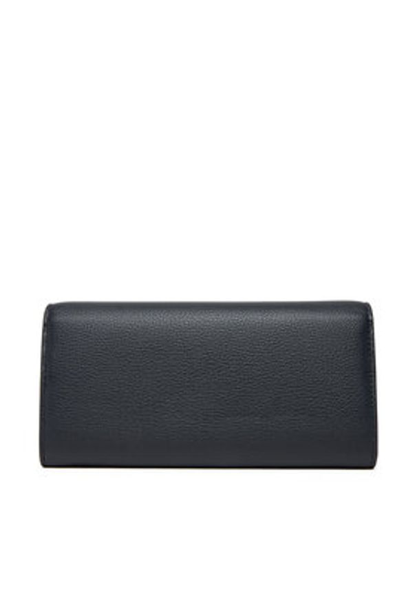 TOMMY HILFIGER - Tommy Hilfiger Duży Portfel Damski Th Flag Lrg Flap AW0AW17734 Granatowy. Kolor: niebieski. Materiał: skóra
