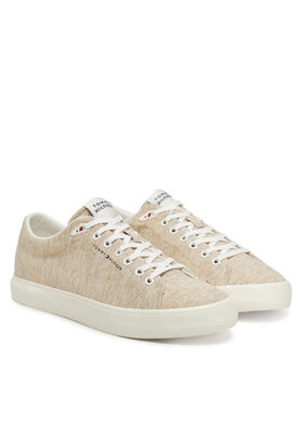 TOMMY HILFIGER - Tommy Hilfiger Tenisówki Th Hi Vulc Low Core Chambray FM0FM05389 Écru. Materiał: materiał