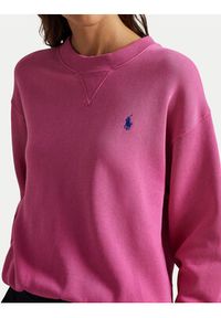 Polo Ralph Lauren Bluza 211971697505 Różowy Relaxed Fit. Typ kołnierza: polo. Kolor: różowy. Materiał: bawełna #4