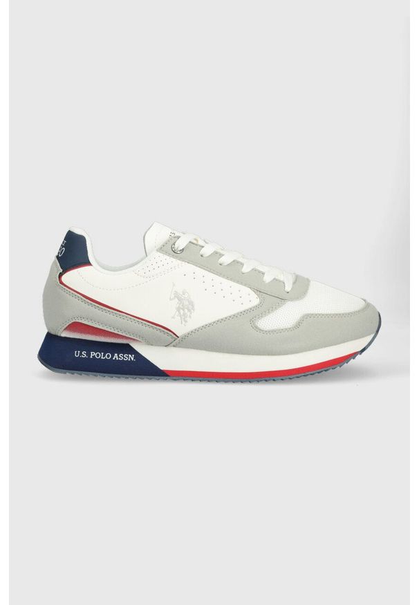 U.S. Polo Assn. sneakersy NOBIL kolor biały. Nosek buta: okrągły. Zapięcie: sznurówki. Kolor: biały. Materiał: guma