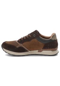 Brązowe Sneakersy Rieker Sportowe Obuwie Męskie. Okazja: na co dzień, na spacer. Kolor: brązowy. Materiał: jeans, materiał, skóra. Sport: turystyka piesza