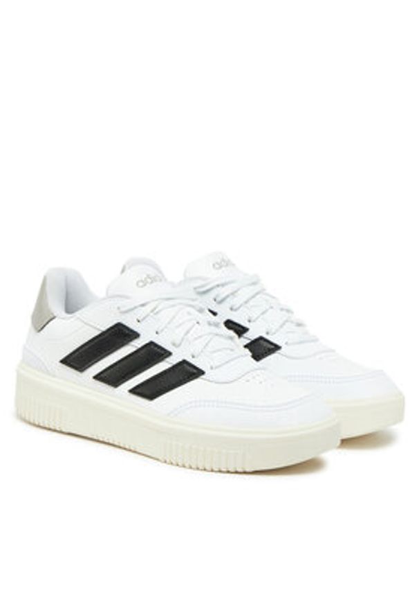 Adidas - adidas Sneakersy Courtblock JI2202 Biały. Kolor: biały. Materiał: skóra