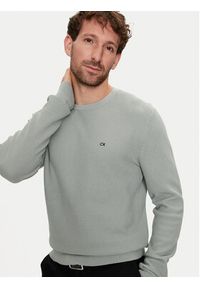 Calvin Klein Sweter K10K113031 Zielony Regular Fit. Kolor: zielony. Materiał: bawełna #4