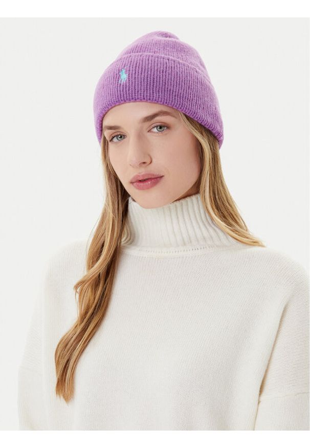 Polo Ralph Lauren Czapka 455954355010 Fioletowy. Kolor: fioletowy. Materiał: wełna, materiał