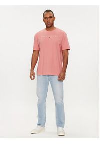 Tommy Jeans T-Shirt Linear Logo DM0DM17993 Różowy Regular Fit. Kolor: różowy. Materiał: bawełna #3