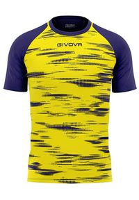 Koszulka Sportowa Givova Pixel Niebieska/Żółta 2XL - Oddychająca i Elastyczna. Kolor: niebieski, żółty, wielokolorowy. Materiał: poliester. Sport: piłka nożna