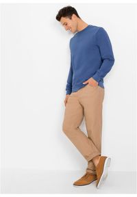 bonprix - Bluza dresowa regular fit. Okazja: na co dzień. Kolor: niebieski. Materiał: dresówka, dzianina. Wzór: prążki. Styl: casual, sportowy #3
