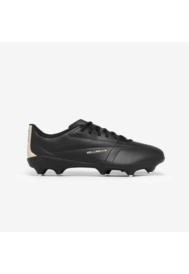 KIPSTA - Buty piłkarskie Kipsta 100 SG. Nosek buta: okrągły. Kolor: czarny. Materiał: skóra. Sport: piłka nożna