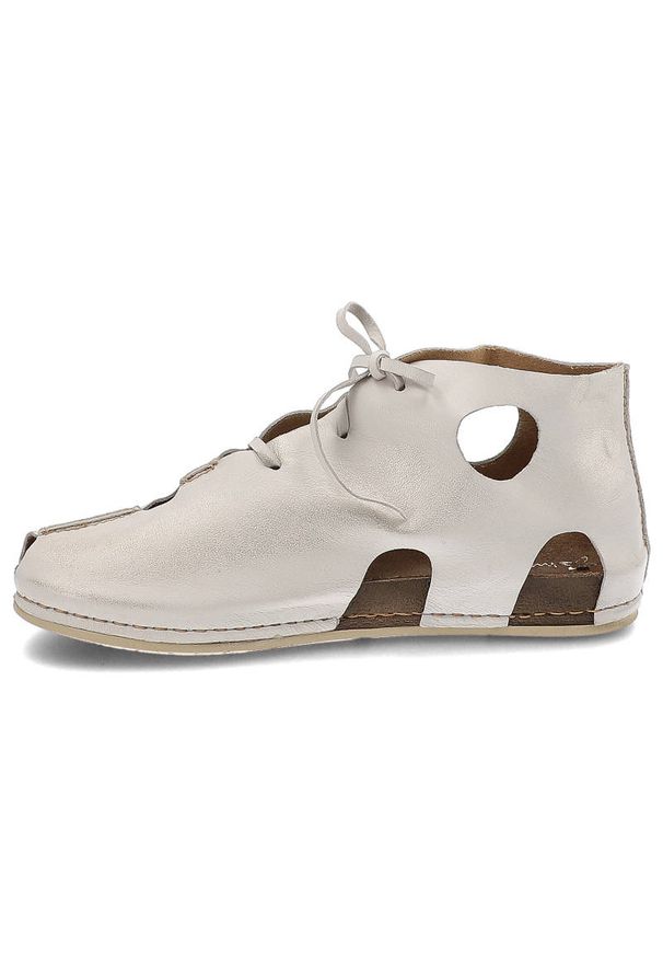 Beżowe Botki Maciejka Wygodne Skórzane Buty Damskie. Kolor: beżowy. Materiał: skóra. Szerokość cholewki: normalna. Styl: boho