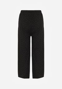 Renee - Czarne Spodnie z Bawełną o Szerokim Kroju z Cyrkoniami Azirene. Okazja: na co dzień. Kolor: czarny. Materiał: bawełna. Styl: casual #5