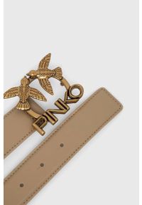 Pinko pasek skórzany damski kolor beżowy. Kolor: beżowy. Materiał: skóra #2