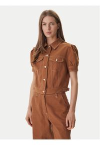 Guess Kurtka jeansowa W6GL08 W1804 Brązowy Regular Fit. Kolor: brązowy. Materiał: syntetyk #1