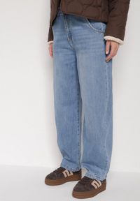 Born2be - Niebieskie Jeansy z Bawełną w Stylu Balloon Vilinevera. Okazja: na co dzień. Kolor: niebieski. Styl: casual #1