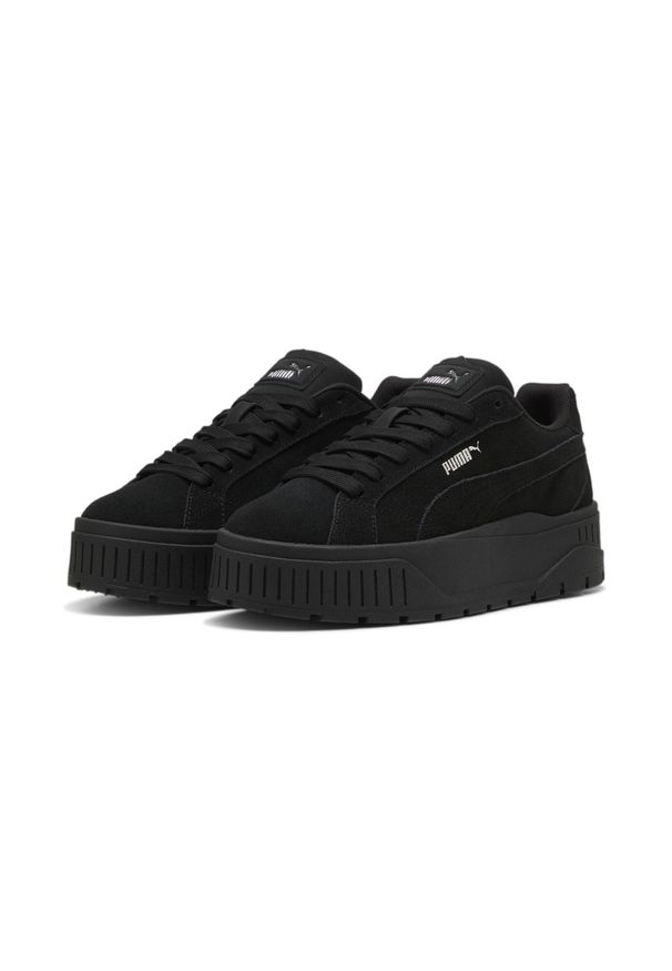Puma - Damskie sneakersy Karmen II PUMA Black Silver Metallic. Kolor: wielokolorowy, czarny, szary. Materiał: zamsz. Obcas: na platformie