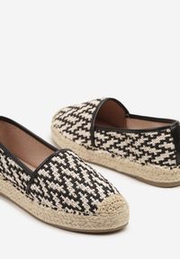 Born2be - Czarne Espadryle z Ozdobną Plecionką Nimilithae. Okazja: na co dzień. Kolor: czarny. Materiał: jeans. Sezon: lato. Styl: casual, elegancki