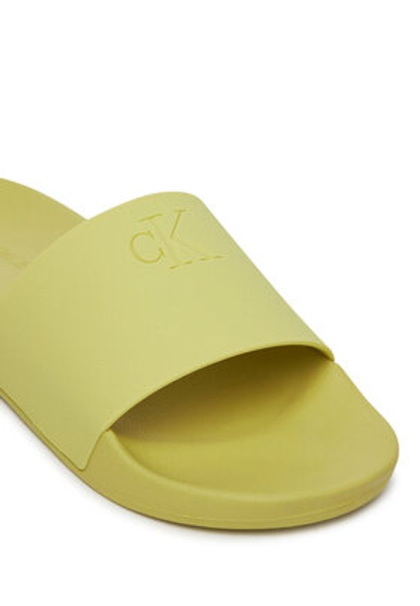 Calvin Klein Jeans Klapki Slide Monogram Tpu YW0YW01715 Żółty. Kolor: żółty