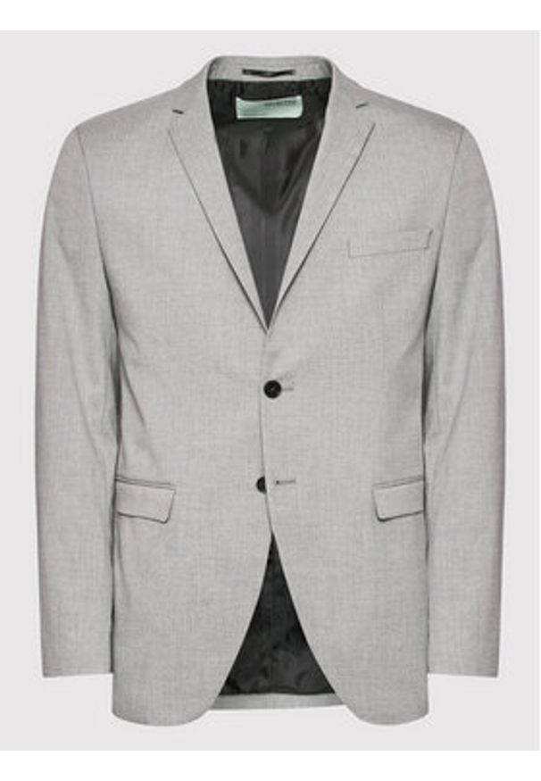 Selected Homme Marynarka Logan 16056888 Szary Slim Fit. Kolor: szary. Materiał: wiskoza, syntetyk