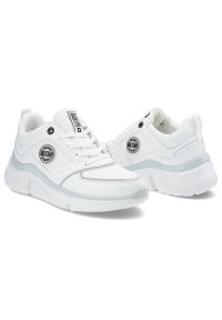 Big-Star - Białe Sneakersy Big Star Damskie Sportowe Buty. Kolor: biały. Materiał: materiał, skóra ekologiczna. Szerokość cholewki: normalna. Obcas: na platformie. Styl: sportowy #4