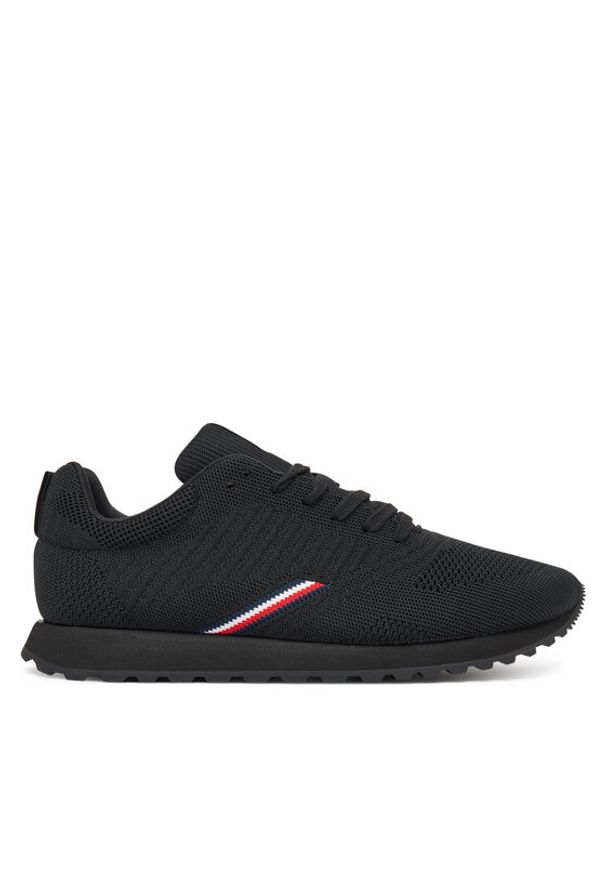 TOMMY HILFIGER - Tommy Hilfiger Sneakersy New Runner Eva Corpo Knit FM0FM05648 Czarny. Kolor: czarny. Materiał: materiał