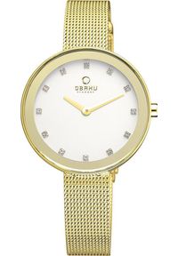 Zegarek OBAKU Zegarek damski Obaku Denmark V161LXGIMG CYRKONIE złoty. Kolor: złoty #1