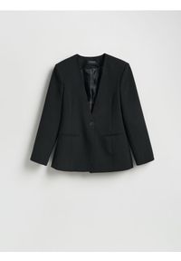 Reserved - Jednorzędowa marynarka - czarny. Kolor: czarny. Materiał: tkanina, wiskoza #1