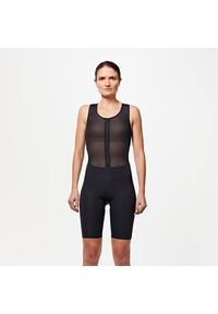 VAN RYSEL - Spodenki rowerowe damskie Van Rysel na szelkach quick-zip. Kolor: czarny. Materiał: materiał