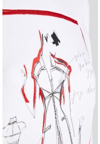 Karl Lagerfeld bluza KL x The Ultimate icon damska kolor biały z aplikacją. Okazja: na co dzień. Kolor: biały. Materiał: bawełna. Wzór: aplikacja. Styl: casual, klasyczny #6