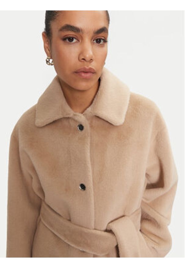 Pinko - PINKO Płaszcz przejściowy 103836 A1ZN Beżowy Regular Fit. Kolor: beżowy. Materiał: syntetyk