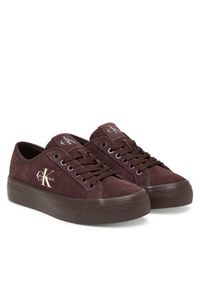 Calvin Klein Tenisówki Vulc Flatf Laceup Suede HW0HW03088 Bordowy. Kolor: czerwony. Materiał: zamsz, skóra #5