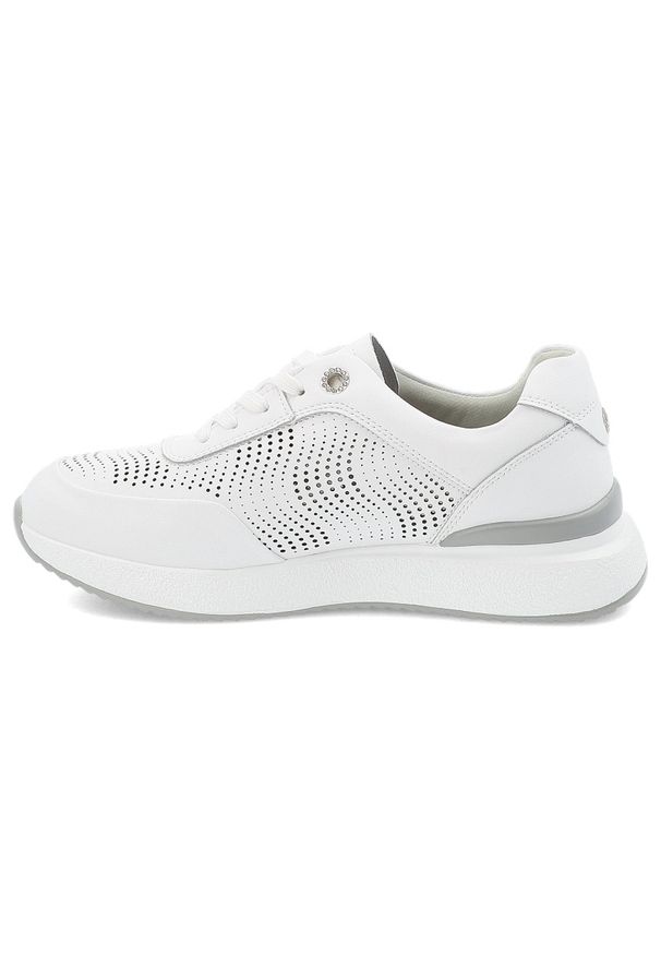 Białe Sneakersy S.Barski Sportowe Obuwie Damskie. Okazja: na co dzień. Zapięcie: sznurówki. Kolor: biały. Materiał: materiał. Szerokość cholewki: normalna