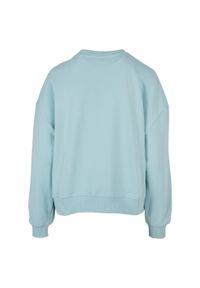 BUILD YOUR BRAND - Bluza Damska Dekolt W Szpic Oversized. Kolor: niebieski