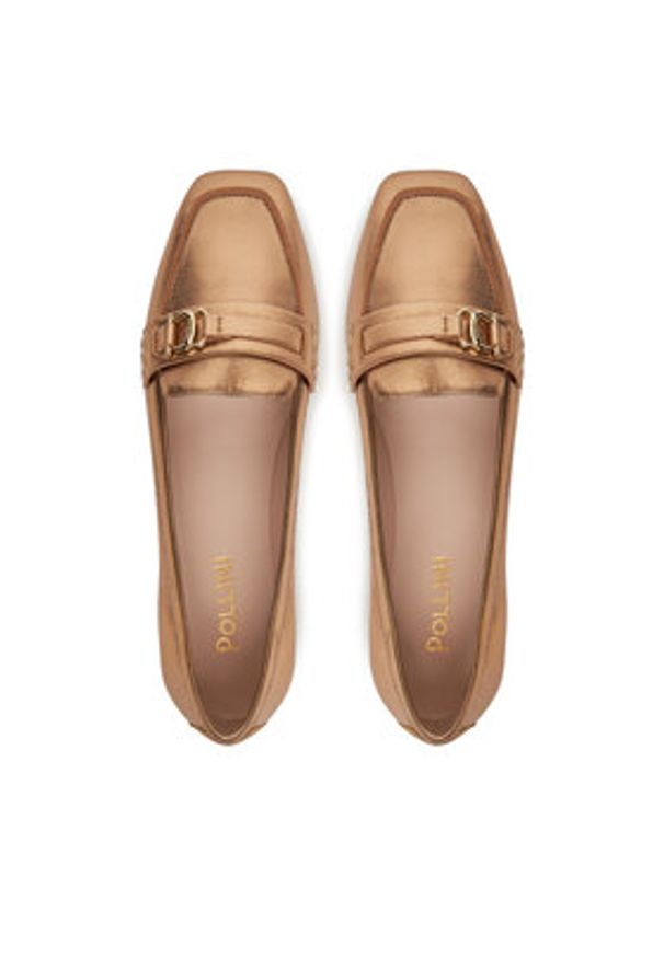 Pollini Loafersy PA10121C0MPE0900 Złoty. Kolor: złoty. Materiał: skóra
