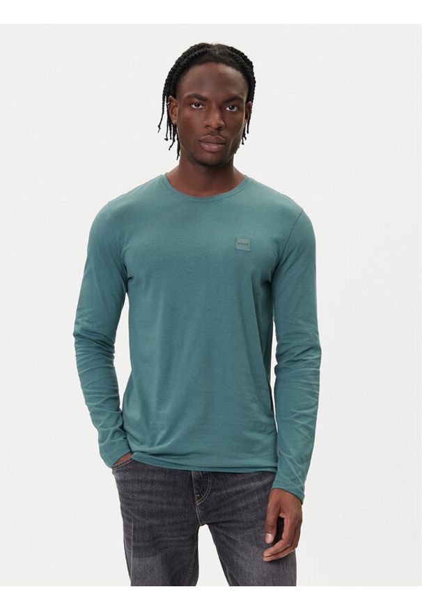 BOSS Longsleeve Tacks 50512111 Zielony Regular Fit. Kolor: zielony. Materiał: bawełna. Długość rękawa: długi rękaw