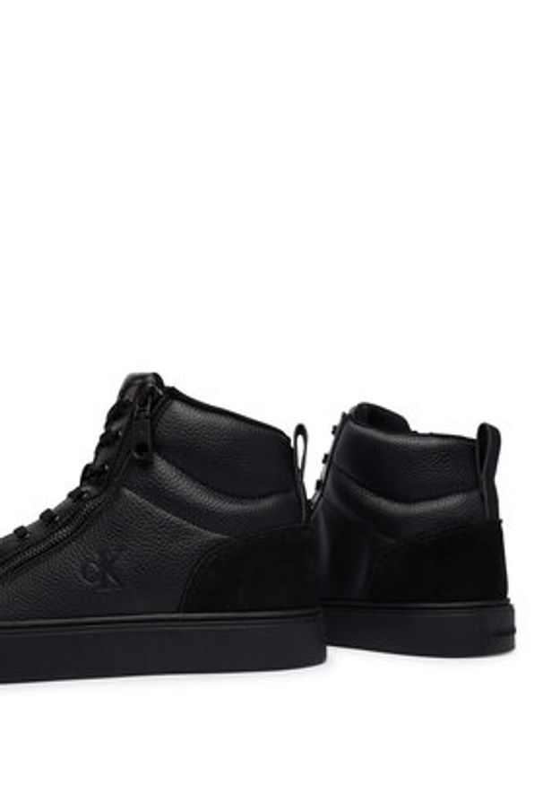 Calvin Klein Sneakersy Classic Cup Mid Laceup Zip Lth YM0YM01428 Czarny. Kolor: czarny. Materiał: skóra