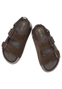 Big-Star - Sandały damskie Big Star, cholewka ze skóry naturalnej zamszowej z regulowanymi paskami na masywnej podeszwie o dobrej amortyzacji, brązowe, TT274236. Okazja: na co dzień. Zapięcie: pasek. Kolor: brązowy. Materiał: skóra, zamsz. Sezon: lato. Styl: casual, klasyczny, sportowy #4