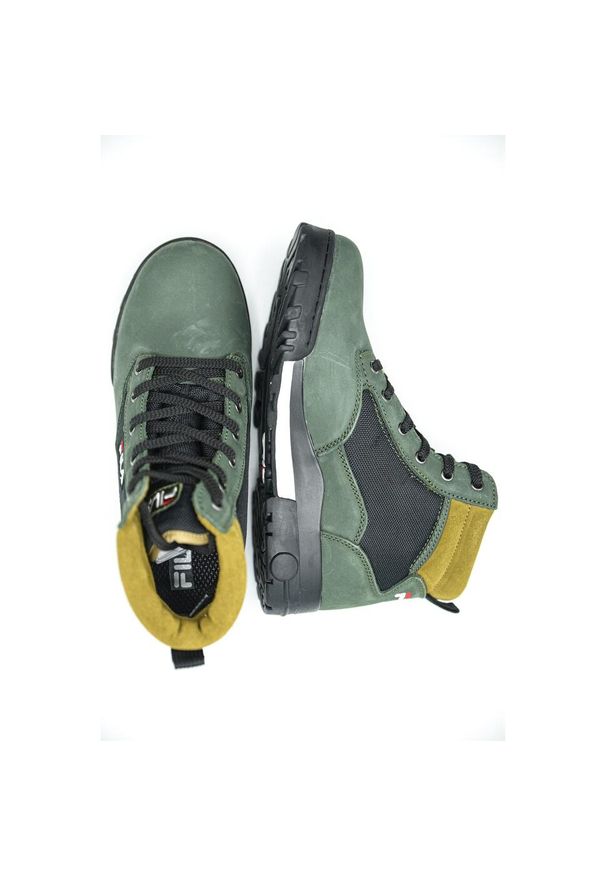 Buty Fila Grunge II, Mężczyźni. Kolor: zielony. Materiał: skóra, materiał
