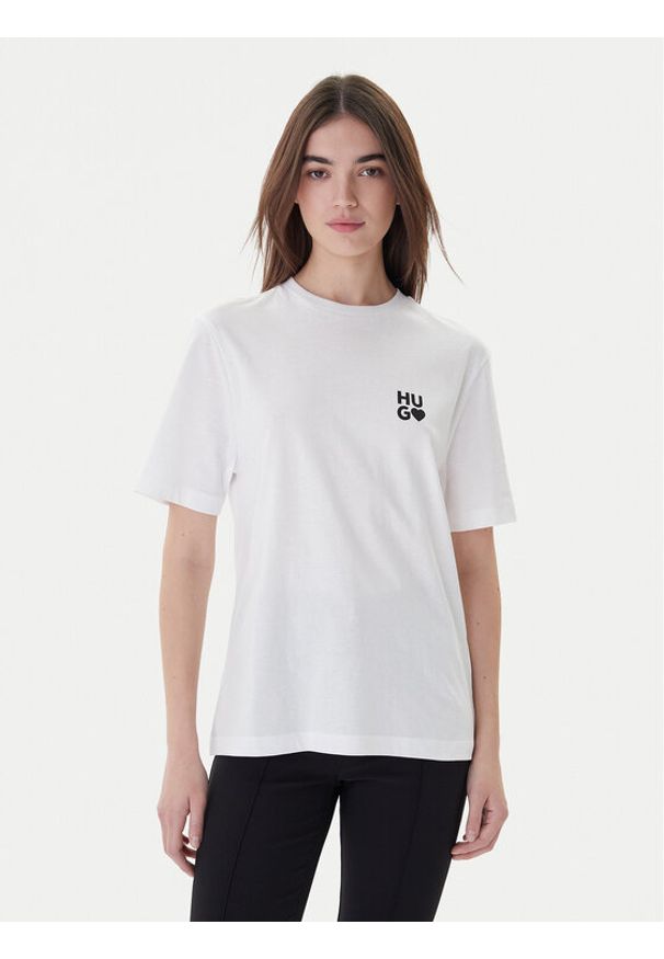 Hugo T-Shirt Dashire_4 50489198 Biały Regular Fit. Kolor: biały. Materiał: bawełna