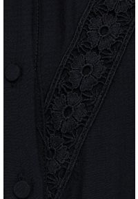 Y.A.S Sukienka kolor czarny mini rozkloszowana. Kolor: czarny. Materiał: tkanina, materiał, wiskoza, koronka. Długość rękawa: długi rękaw. Wzór: gładki. Typ sukienki: rozkloszowane. Długość: mini #5