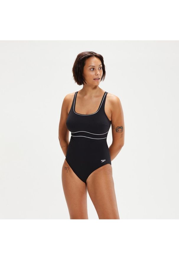 Strój pływacki jednoczęściowy Speedo New Contour Eclipse. Kolor: czarny. Materiał: poliamid, elastan